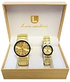 His and Hers Beautiful Gold On Gold Face Analog Quartz Watch Gift Set