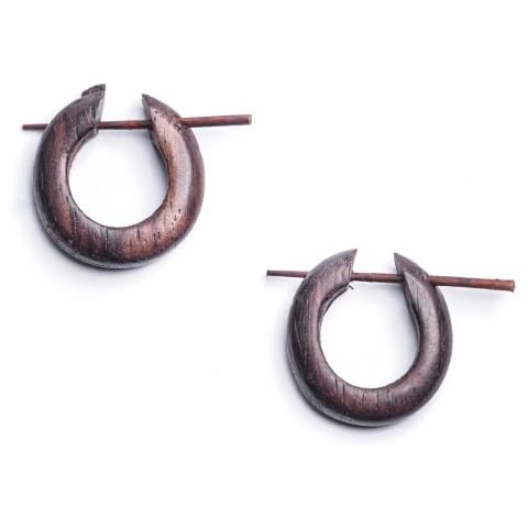 81stgeneration Brown Wood Hoop Earrings Cover