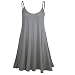 FashionMark Womens Plain Strappy Viscose Jersey Flared Swing Cami Dress