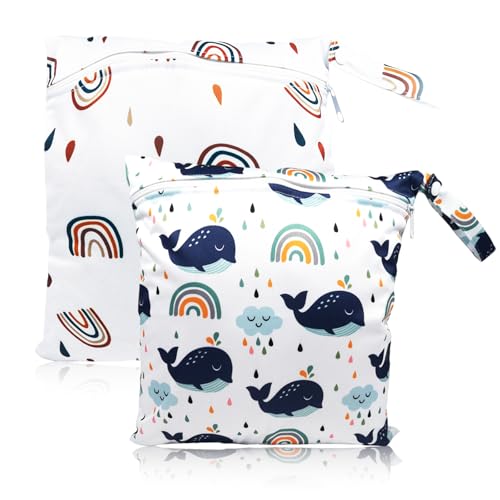 SZSMW 2 Bolsa Tela Guarderia - Bolsa Ropa Guarderia - Bolsa Impermeabile Bebe, Adatta per Portare a Scuola o all'asilo Zaini, Borse da Passeggino