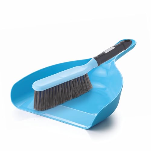 Image of Homeor Dustpan with Multi-Purpose Dusting Brush, Dust Pan Set, Brust Set for Cleaning, Cleaning Combo Set, Portable & Easy to Store, Blue