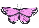 Kids Chiffon Wings Shawl Fairy Nymph Pixie Costume Accessory Butterfly Wings Pink