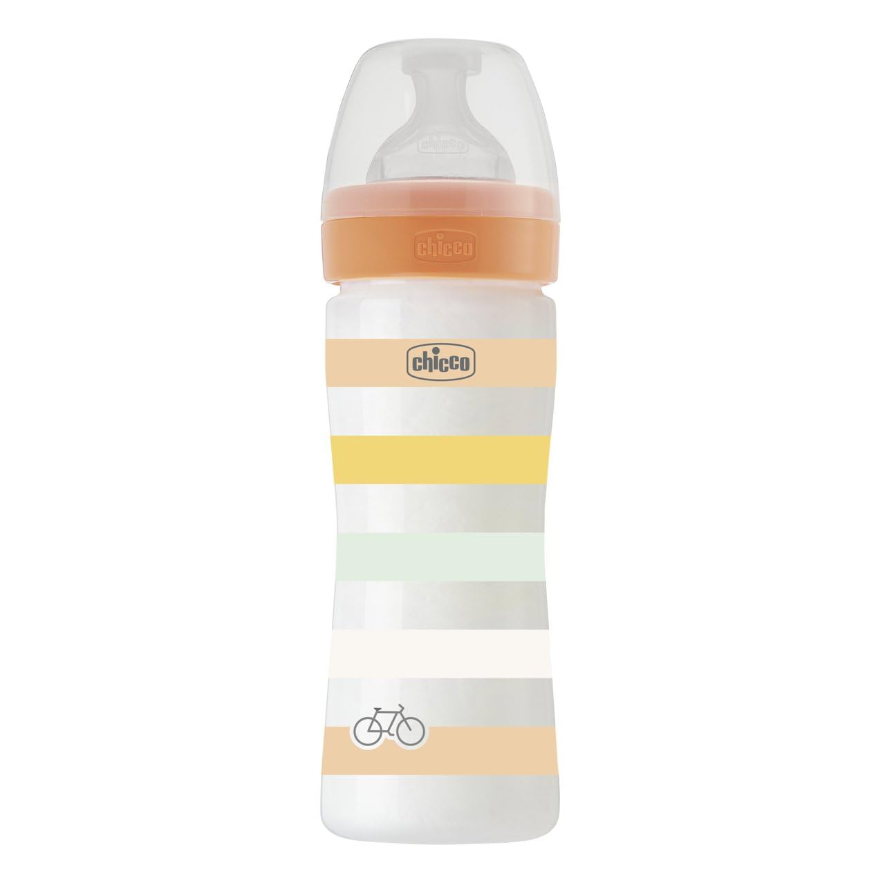 Well-Being Baby Bottles 250 ml Medium Flow 2 m + Silicone Orange