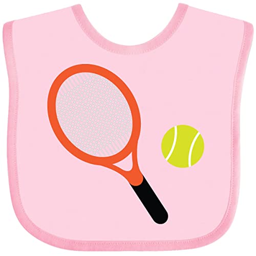 inktastic Tennis Racket and Ball Baby Bib Pink 1efe2