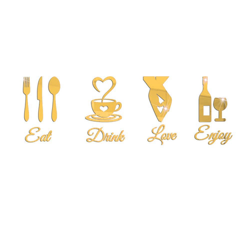 Kitchen Food Wall Stickers Decals | Peel & Stick Wall Art For Dining Room, Restaurant, Kitchen Decor - 90x30cm Set - View #2