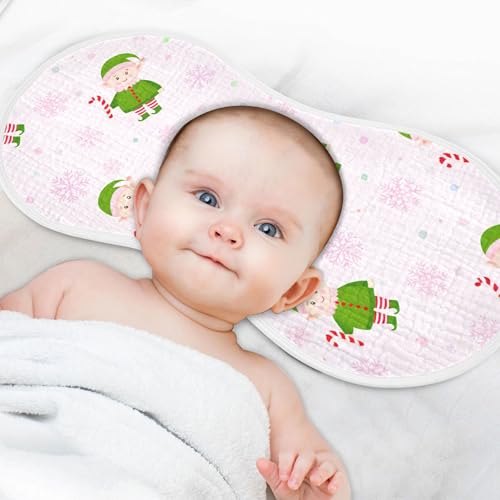 Burbuja Elves Muslin Baby Burp Cloths, Soft & Absorbent Cotton Burping Rags for Newborn Boys & Girls, 4 Pack4