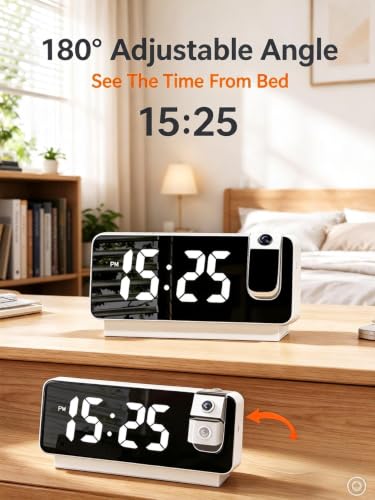 ChayWillow LED Projection Alarm Clock with Temperature Display - image 5