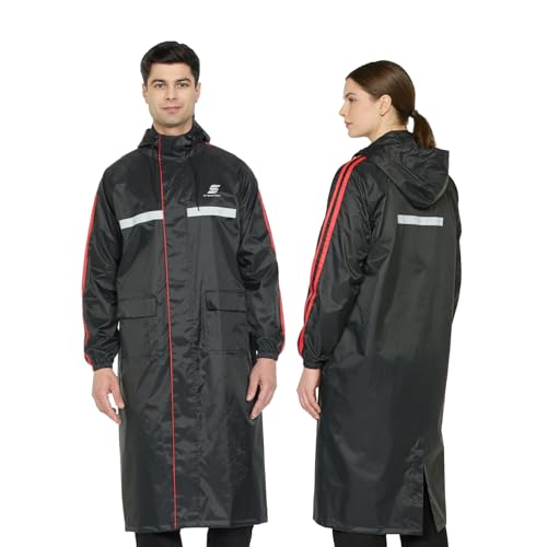 Amazon Brand - Symactive Polyester Water Resistant Long Rain Coat