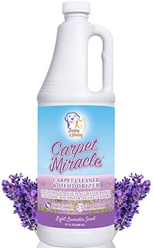 Carpet Miracle - Carpet Cleaner Solution Shampoo for Machine Use, Deep Stain Remover and Odor Deodorizing Formula, Use On Rug Car Upholstery and Carpets (Light Lavender Scent, 32FL OZ)