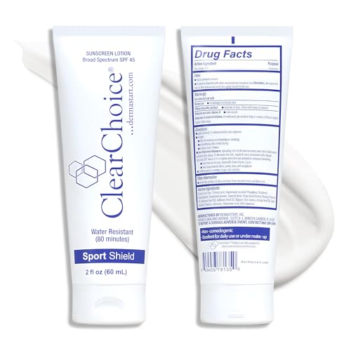 Clear Choice Sport Shield SPF 45 – Mineral Sunscreen & Moisturizer | Non-Greasy Broad-Spectrum Face & Body SPF | Micronized Zinc Oxide | No White Cast | Dermatologist Recommended 60 ml / 2 oz