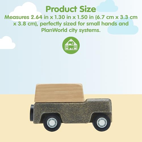 Image of PlanToys Grey Wagon Wooden Montessori Pull Along Toy | Early Movement, Balance and Practical Life Exploration | Eco Friendly Wagon for Indoor and Outdoor Play