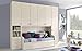 Dafne Italian Design Dormitorio completo con puente, efecto abedul (doble cama individual y armario) (300 x 96 x 259 cm)
