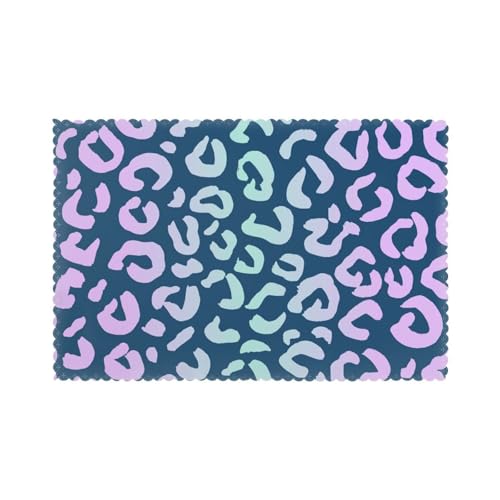 Antecedentes de Animales: Leopardo, Guepardo o Jaguar,Juego de 6 manteles Individuales Lavables para Mesa de Comedor, Resistentes al Calor, 30 x 45 cm