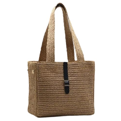 Sac de plage en paille grand volume avec sangle ajustable confortable - 6