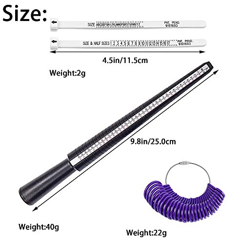 2 Pcs Misuratori per Anelli Professionali Misura