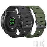 EKINGEEK 2 Pack Rugged Nylon Watch Band for Garmin Instinct 2X/3 50mm (Solar & AMOLED) Tactical-Style Strap with Tools, Fits for Garmin Instinct 50mm Models