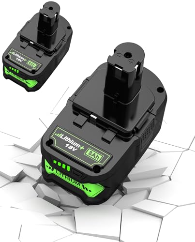 BAVRUY 2 Pack Upgrade 8000mAh for Ryobi 18V Battery Lithium ion Compatible P102 P103 P104 P105 P107...