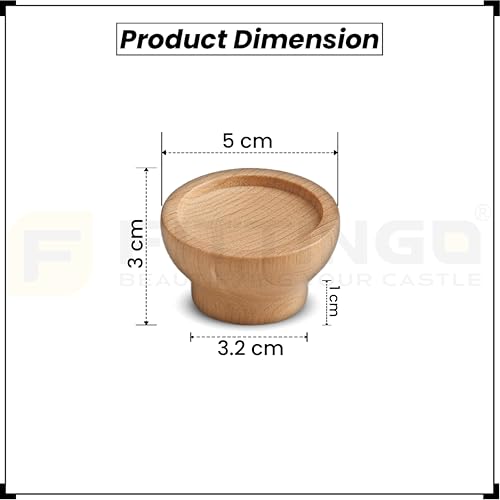 Image of Steam Beech Wood Drawer Knob| Solid Wooden Cabinet Door Handle | Round Knobs for Drawer, Wardrobe & Cupboard | Natural Finish Pull Handle for Kitchen Cabinets & Home - | 2 Inch,6 Piece|