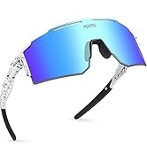 PSATCL Polarized Sports Sunglasses for Men and Women, UV400 Outdoor Windproof Cycling Sunglasses ...
