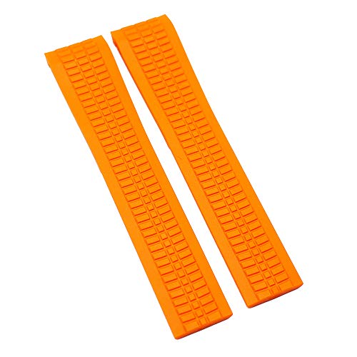 Amazon Com 21mm Curved End Orange Rubber Watch Strap For Patek Philippe Aquanaut 5167 Handmade Products
