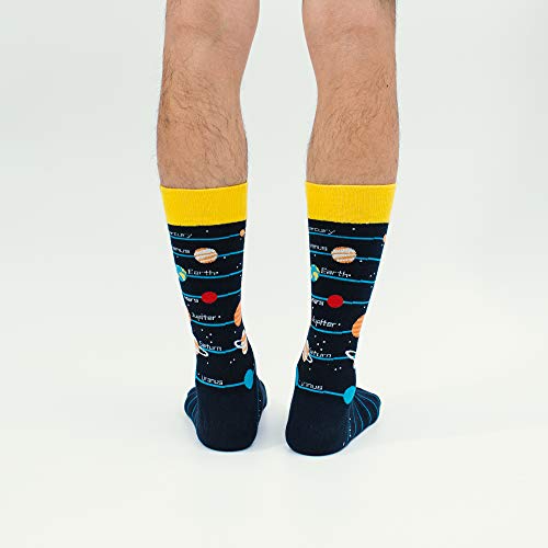 Men's Dress Cool Colorful Fancy Novelty Funny Casual Combed Cotton Crew Socks Pack Patterned Office Socks,Mid Calf Cool Crazy Socks Unique & Striking Design