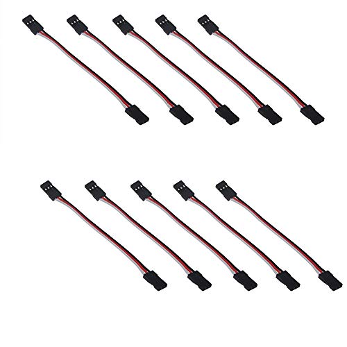 Soccik Lot de 10 rallonges de câble, 15 cm, pour servo Futaba, drones quadrocoptères, et bien plus