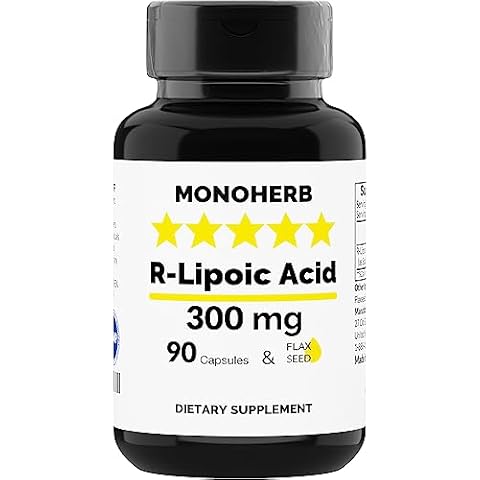 MONOHERB R-Lipoic Acid 300 mg - 90 Vegetarian Capsules - Stabilized R-Alpha-Lipoic Acid Cover