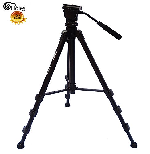 Image of Eloies Simpex VCT-988RM Professional Heavy Duty Video Tripod | Portable Lightweight Aluminum Tripod with 360 Degree Ball Head | Carry Bag Included (Black)