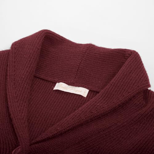Image of Belle Poque Women Vintage Cardigan Sweater Shawl Lapel Button Down Sweater Outwear Coat