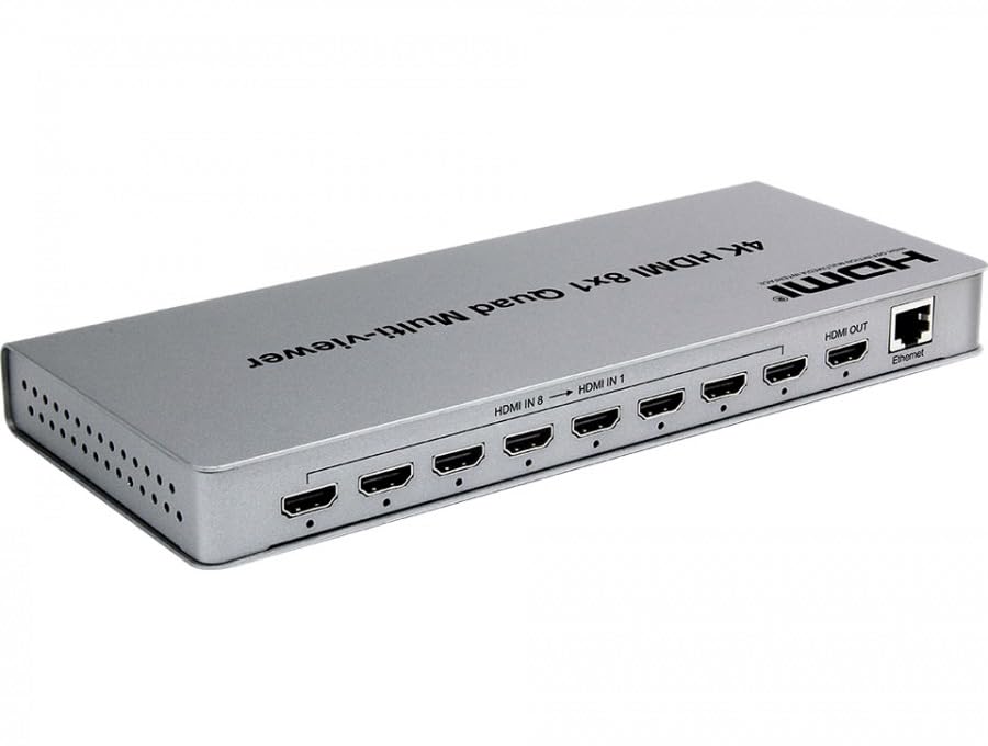 Image of 4K HDMI 8x1 Multi-View HDMI Switcher 8 in 1 Splitter Display 8 HD Digital Video Signal Same Screen with IR Control (HDMI 8x1 Multi-Viewer)