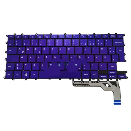 Clavier rétroéclairé pour Galaxy Book Flex NT930QCG touches azerty allemandes bleu