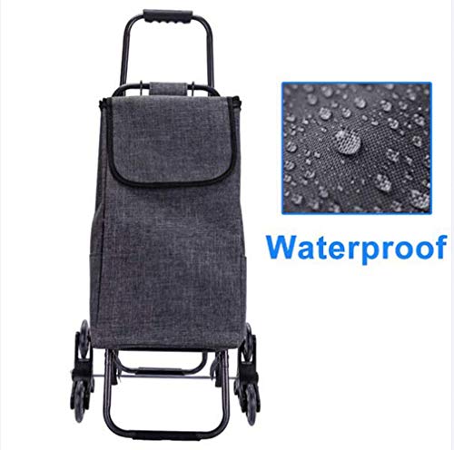 80 kg großer Einkaufstrolley, schwenkbare Vorderräder, leicht, zusammenklappbar, mit wasserdichter abnehmbarer Tasche… – Bild 4