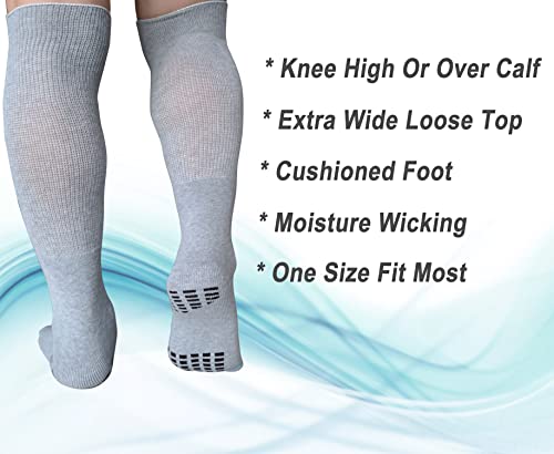 LORVVDE 2 Pairs Walking Boot Socks for Orthopedic Walker Brace, Replacement Sock Liner Knee High Tube Sox Under Air Cam Walkers and Fracture Boots, Air Cast Surgical Leg Cover