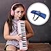 Kisangel 32-Key Melodica Waterproof Carrying Bag with Zipper Accordion Holder and Expanding File Folder Comfortable Handle Music Bag for Musicians