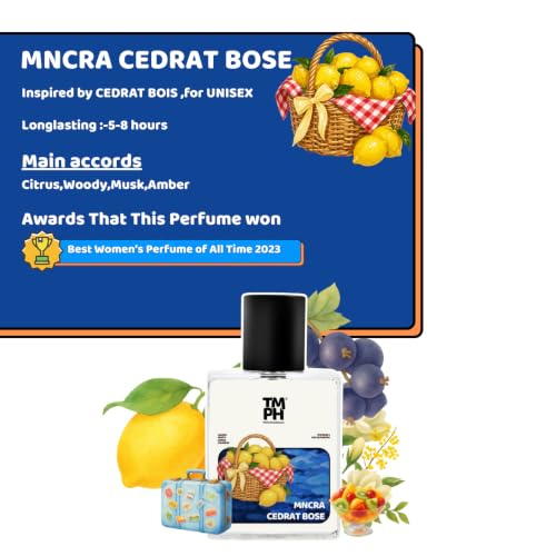 Image of TMPerfumehouse MNCRA cedrat bose DP for Men & Women | Citrusy, Fruity & Long Lasting Perfume Spray | Woody, Fruity & Citrus Fragrance | Luxury Gift for Him & Her | TMPH | 50ml