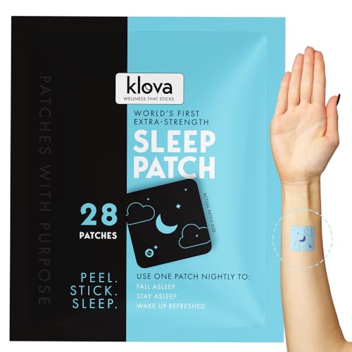 Klova Extra Strength Sleep Patches for Adults for Longer-Lasting Rest & Clear Morning Energy, with 6mg Melatonin and Natural Ingredients Like Valerian, Passion Flower, L-Theanine & More