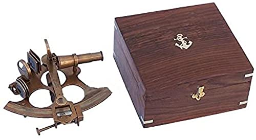 NauticalMart Captain's Antique Brass Sextant 8