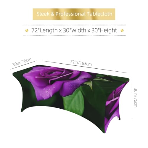 Nappe de table universelle en élasthanne extensible rose violette pour buffet 1,8 m