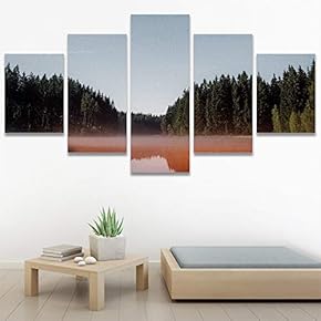 SIGNWIN 5 Panel Canvas Wall Art Landscape Mountain...
