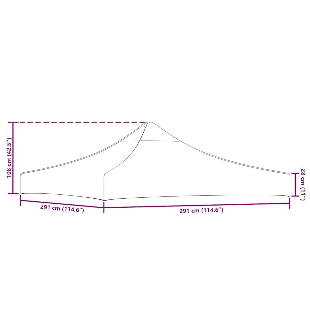 Lot de 3 housses de rechange pour tente – 270 g/m² imperméable pour jardin, barbecue, fête de mariage, événements, résistant aux UV, facile à installer