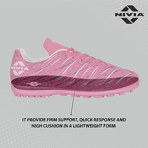 Image of Nivia Carbonite 7.0 Turf Shoes for Men Rubber Studs with PVC Synthetic Leather Upper, Die Cut Light Weight Insole, Ideal for Hard Surfaces Artificial Turf Surfaces