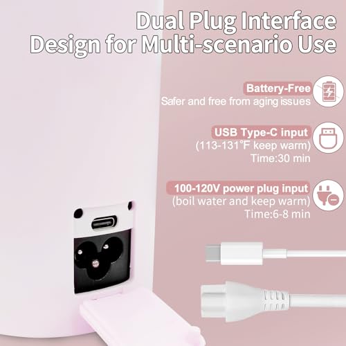 Hervidor eléctrico portátil de viaje con 4 temperaturas, acero inox miniatura 4
