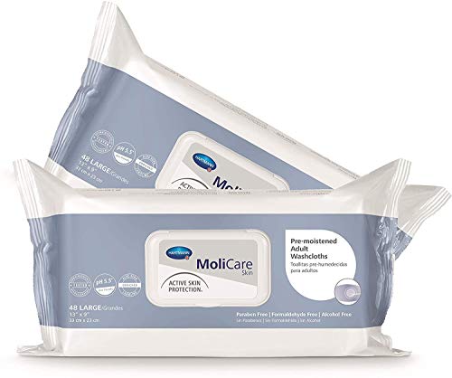 MoliCare Gants de toilette doux Aloe Vera - Lot de 2 paquets de 48
