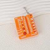 Screw Thread Gauge Multifunctional Gauge Tool, Compact & Portable Wire and Screw Size Chart Gauge Measuring Tool, Standard Double-Sided Ruler, Lightweight Multifunctional Thickness Gauge Orange