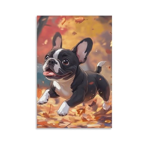 Cuadro bulldog francese para solucionar paredes vacías con un lienzo decorativo de 50x75cm