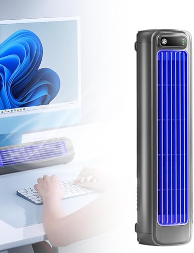 Portable Air Conditioner Cooling Fan Quiet with 3 Speeds 2026 New Cooling Fan with LED Touch Screen lmwing USB Charging Air Conditioner Desk Fan for Bedroom Kitchen Home Office Use (Gray)