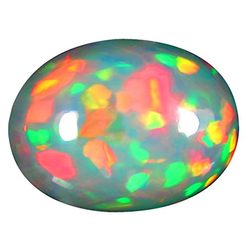 Opale arc-en-ciel clignotante à 360 degrés, cabochon de 7.08 carats