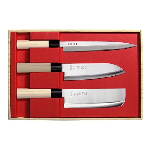 Set 3 Coltelli Giapponesi SekiRyu Sashimi, Santoku & Nakiri SR800 - Lama Acciaio Inox