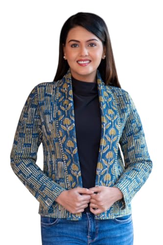 Image of Reversible Jacket for Women | Double Sided Quilted Jacket | Reversible Winter Jacket for Women | Stylish Ethnic Printed Jacket | Warm & Comfortable Casual Outerwear