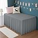 Dorm Bed Skirt, Twin XL 32 Inch Drop, Extra Long Ruffled with Split Corner, College Room Essentials, Space Grey